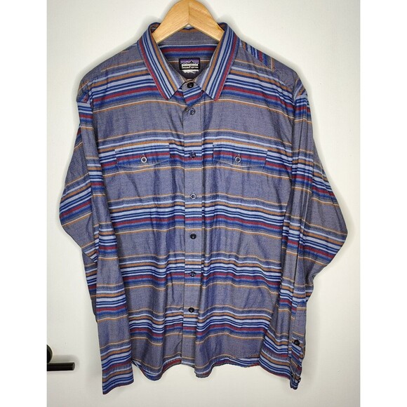 Patagonia Lightweight Fjord Flannel Southwest Long Sleeve Button Up Size Large - Picture 2 of 6